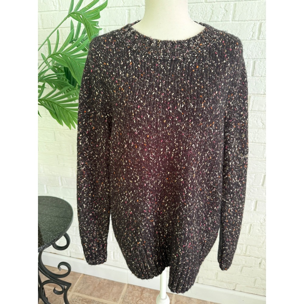 J. Jill Sweater Women M Purple NEW Confetti Knit Crew Neck Long Sleeve 329901
